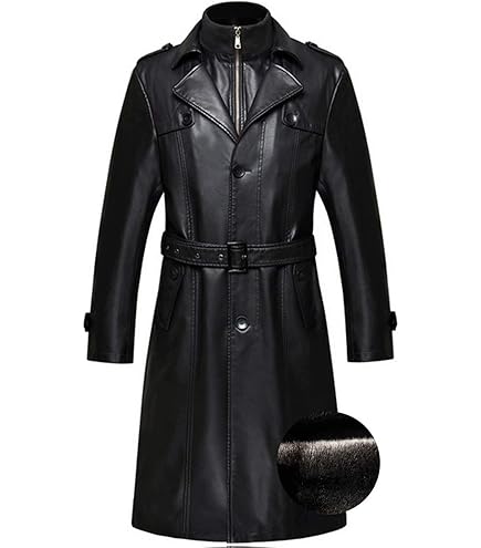 超希少✨ショーンジョン 切り替え ロングコート レザー 大きいサイズ ブラック レザー調ビッグシルエットトレンチコート（トレンチコート） | tk